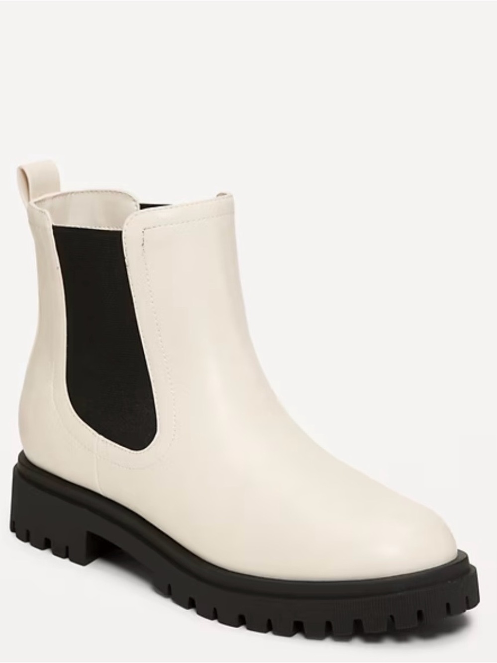 NWT Old Navy Chelsea Boot - White with Black Sole, 9